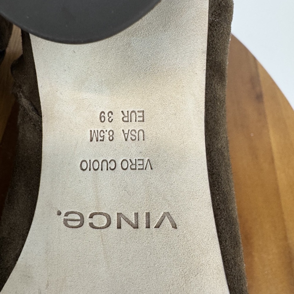 Womens Vince Rockville Brown Leather Comfort Low Heeled Boots Size 8.5 M EUC - Picture 8 of 8
